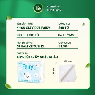 Combo Khăn Giấy Rút Fairy Cloud 4 Lớp Giấy Mềm Mại Thấm Hút Tốt An Toàn Cho Da - 300 Tờ