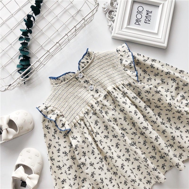 Áo Babydoll Dài Tay Cho Bé Gái Hania Kids Họa Tiết Hoa Nhí, Phong Cách Tiểu Thư