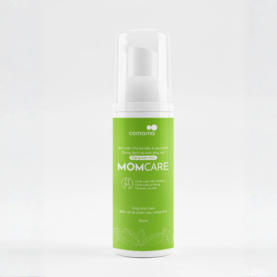 Dung dịch vệ sinh phụ nữ Momcare dạng tạo bọt sẵn thiên nhiên mẫu thử trial 50ml tiện lợi khi đi du lịch