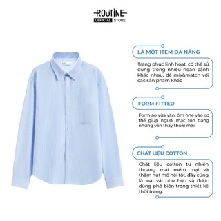 Áo Sơ Mi Nam Tay Dài Kẻ Sọc Form Loose - Routine 10S25SHL029
