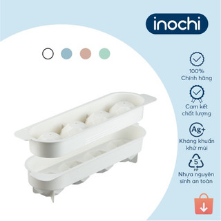 Khay làm đá tròn Inochi Kari 4 viên – có nắp đậy, kháng khuẩn Ag+, bảo vệ sức khỏe và an toàn khi dùng