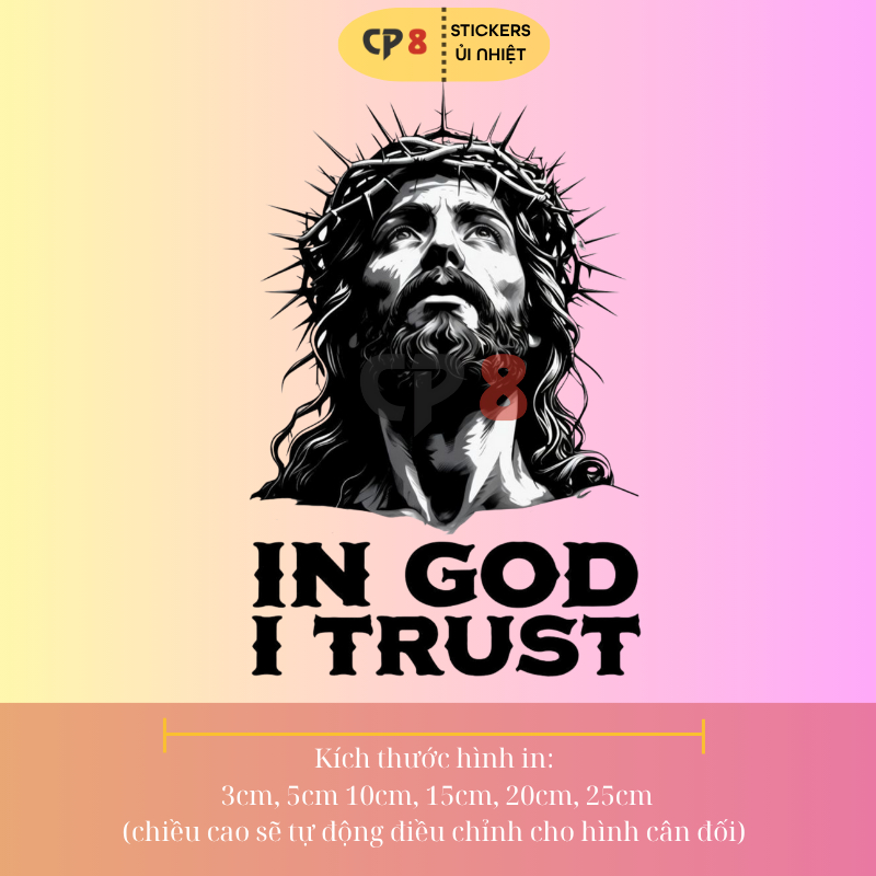 Bộ Hình In, Ủi Nhiệt Sticker Jesus 02 - CP8 PET Sticker