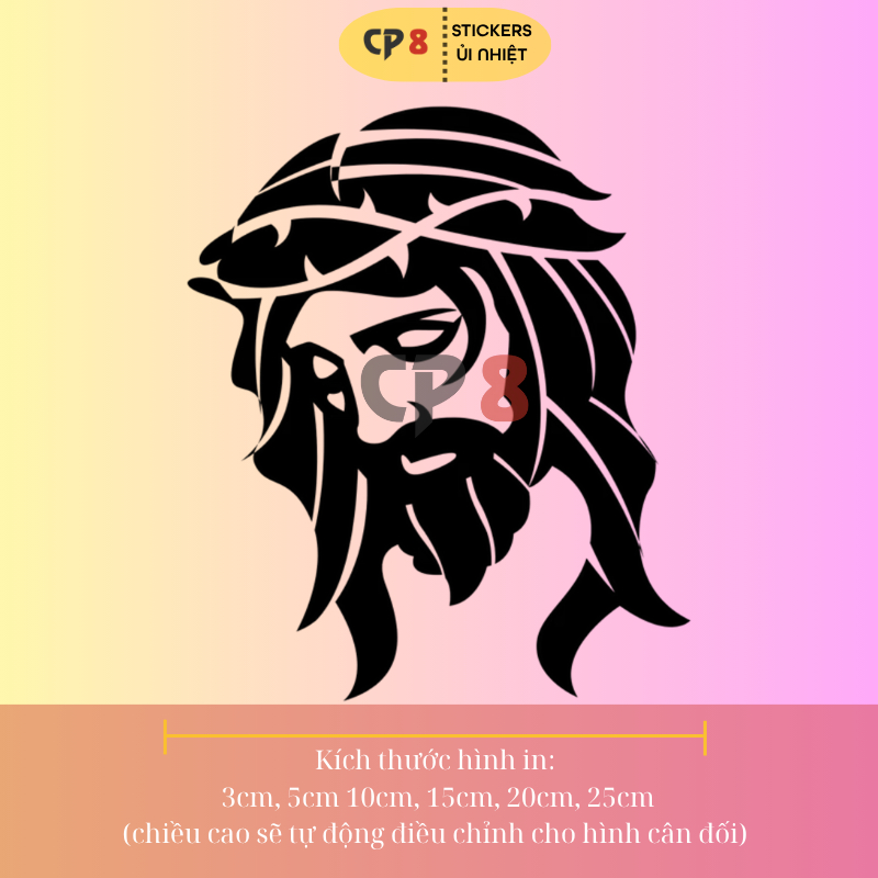 Bộ Hình In, Ủi Nhiệt Sticker Jesus 02 - CP8 PET Sticker
