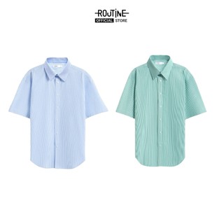 Áo Sơ Mi Nam Tay Ngắn Kẻ Sọc Form Loose - Routine 10S25SHS017
