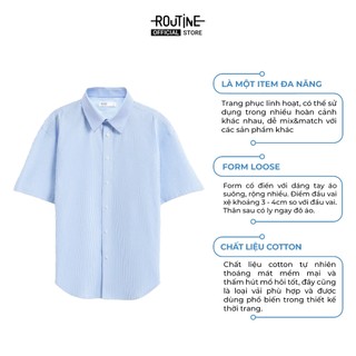 Áo Sơ Mi Nam Tay Ngắn Kẻ Sọc Form Loose - Routine 10S25SHS017