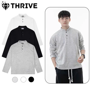 Áo Nỉ Sweater Nam Cổ Tàu Phối Cúc, Áo Sweater THRIVER Nam Nữ Oversize Forrm Rộng Unisex.
