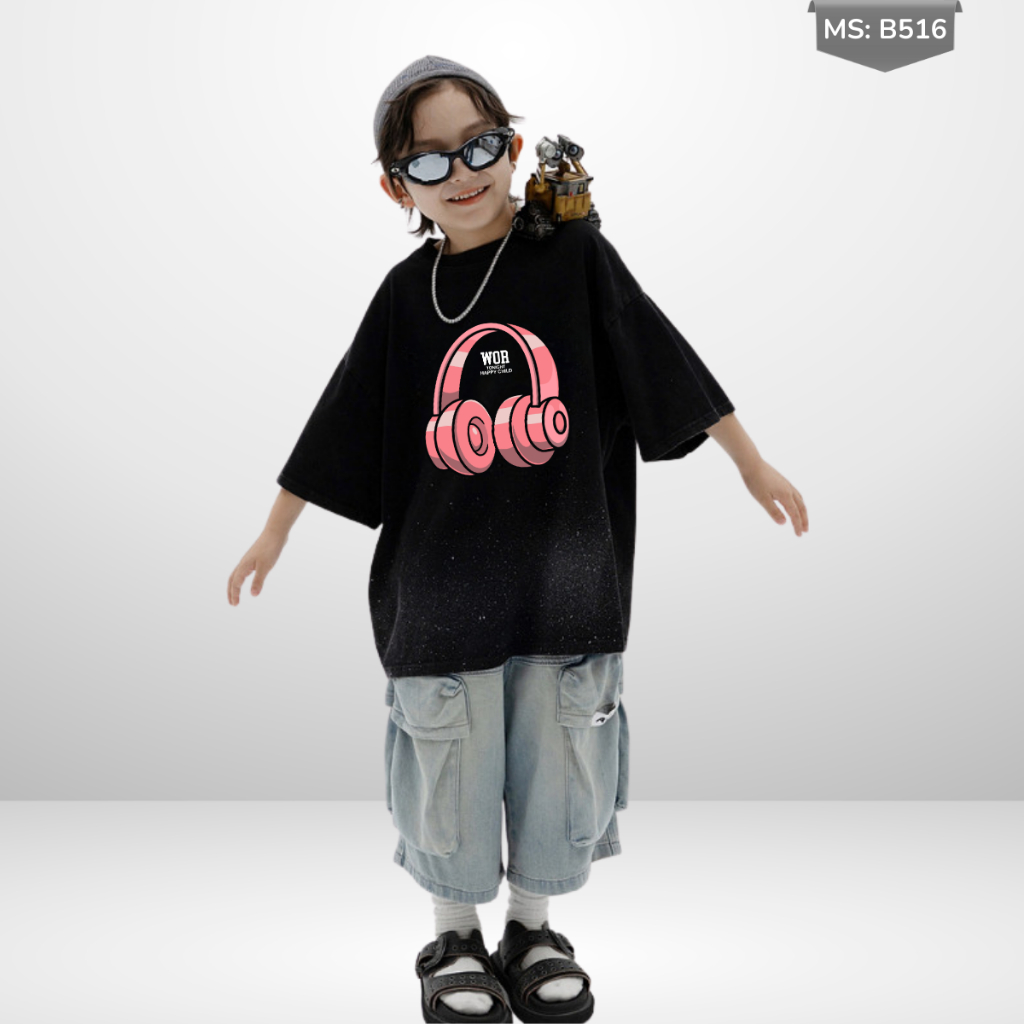 Áo Thun Ngắn Tay Mùa Hè Cho Bé Trai, Bé Gái In Hình Năng Động, Cổ Tròn B516 | JJ Kids Fashion