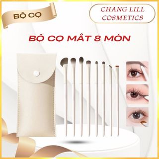Bộ 8 Cọ Trang Điểm Mắt Chuyên Nghiệp - Cọ Đánh Phấn Mắt Nhỏ Gọn Tiện Lợi Cho Bạn Nữ Kèm Bao Da