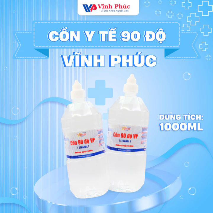 Cồn y tế 90 độ Vĩnh Phúc 1000ml (chai)
