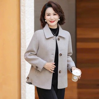 Áo Khoác Dạ Kiểu Dáng Lịch Sự Thời Trang Cho Nữ Trung Niên AD58
