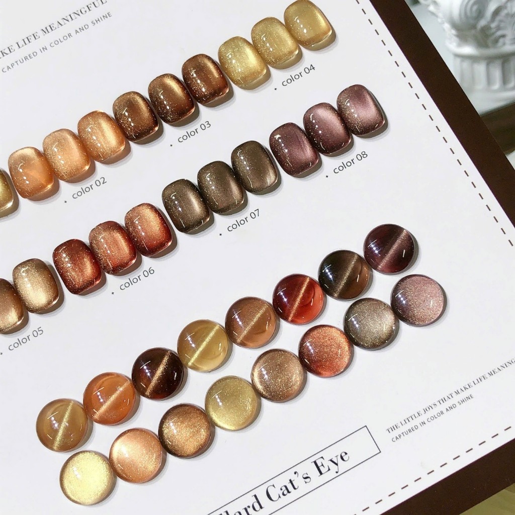 Set ROUni Sơn Gel Móng Mới Xuân Đông - 8 Màu Trending Sơn Gel Maillard Cat's Eye nail