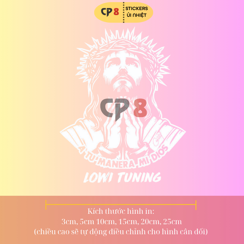 Bộ Hình In, Ủi Nhiệt Sticker Jesus 04 - CP8 PET Sticker