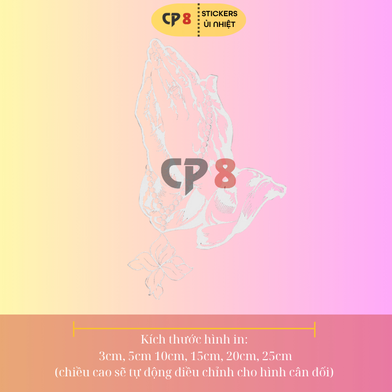 Bộ Hình In, Ủi Nhiệt Sticker Jesus 04 - CP8 PET Sticker