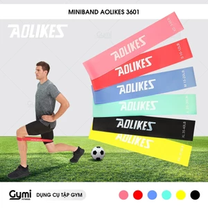 Dây Mini Band Cao Su Kháng Lực Aolikes A-3601 - Dây Miniband Tập Mông Đùi, Bộ 6 Dây Tặng Kèm Túi - AL3601