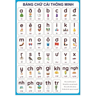 BẢNG CHỮ CÁI TIẾNG VIỆT - ÂM VẦN LỚP 1 CHO BÉ Decal dán tường