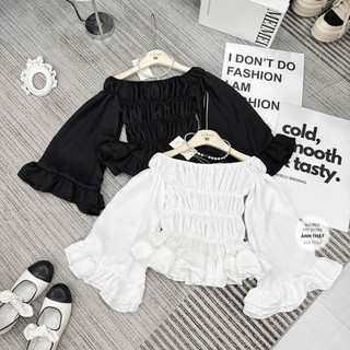 [A0.259] Áo Trễ Vai Chun Ngực Dáng Babydoll Tay Bồng Xoè 2 Màu Siêu Xinh
