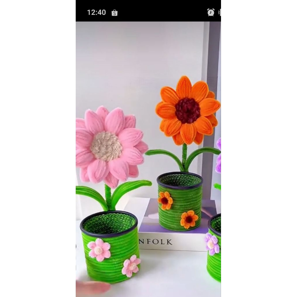 Giỏ / Ống đựng bút hoa kẽm nhung siêu xinh , quà tặng 20.11 , 20.10 , 8.3