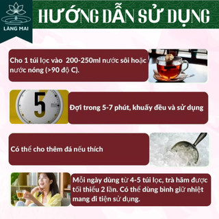 Trà Cây Dòi Thân Tím - Làng Mai - 4 Vị hộp 30 gói được sấy tự nhiên, trà có vị ngọt thanh, hậu vị mát.