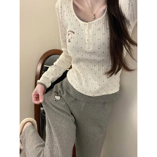 Bộ Đồ Mặc Nhà Dài Tay Hello Kitty Siêu Dễ Thương