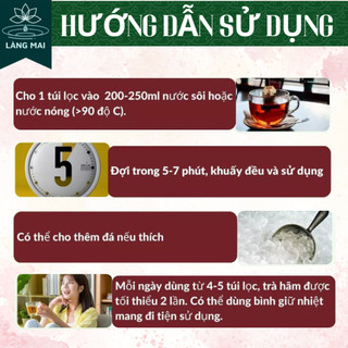 Trà Xương Khớp Lá Tía Tô - Làng Mai - 6 Vị hộp 30 gói được sấy tự nhiên, trà có vị ngọt thanh, hậu vị mát.