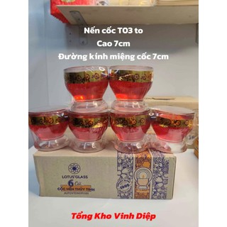 Combo 1 Hộp Nến Nghệ Thuật Đủ Kích Cỡ T01/T03 To/T19F/T09,VT18N - Cốc Ly Thủy Tinh Cao Cấp