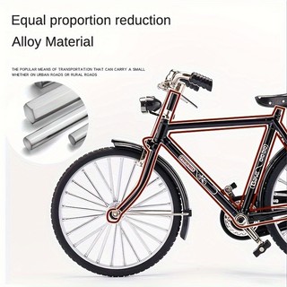 SUBOGDG 1: 8 Mô Hình Hợp Kim Retro Xe Đạp Diecast Trang Trí Mô Hình Đồ Chơi Kim Loại Đen Xe Đạp Mô Phỏng