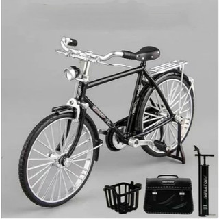 SUBOGDG 1: 8 Mô Hình Hợp Kim Retro Xe Đạp Diecast Trang Trí Mô Hình Đồ Chơi Kim Loại Đen Xe Đạp Mô Phỏng