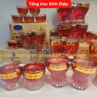 Combo 1 Hộp Nến Nghệ Thuật Đủ Kích Cỡ T01/T03 To/T19F/T09,VT18N - Cốc Ly Thủy Tinh Cao Cấp