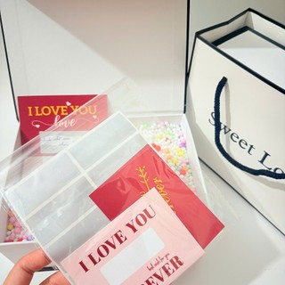 (SWL+10 thẻ cào) Hộp túi quà kích thươc 20*15*8cm kèm 10 thẻ cào yêu thương, họp quà tặng sinh nhật, noel, ngày phụ nữ..