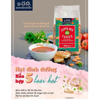 Hỗn hợp hạt dinh dưỡng hữu cơ nấu soup Sottolestelle Organic Soup Mix Farro/ Incas 400g