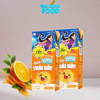 Sữa trái cây KUN vị trái cây nhiệt đới/ nho/ dâu/ cam - 180ml/ hộp