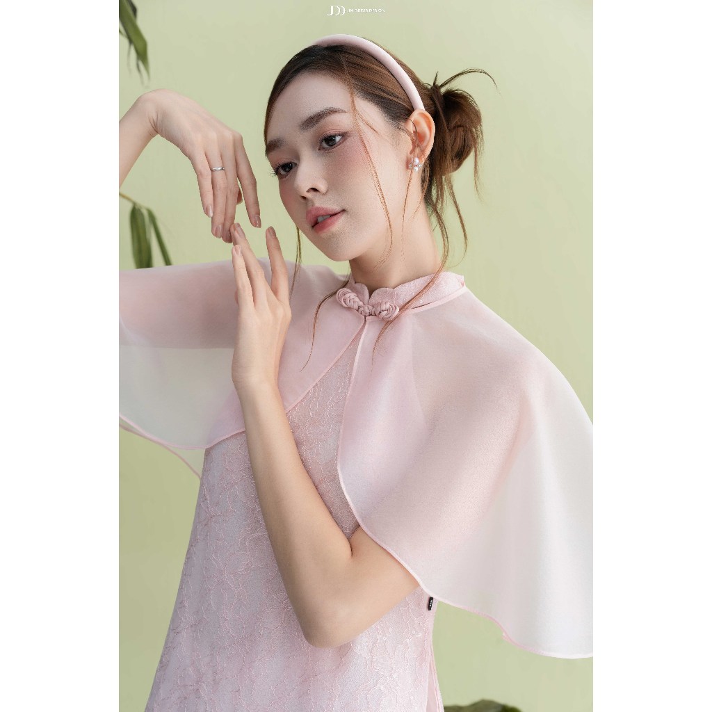Áo Dài Thanh Uyển - Áo Dài Suông Sổ Tàu Cách Điệu, Phối Tơ 2M07.25. Áo Dài Nữ Cách Tân Hiện Đại Sang Trọng Thiết Kế JM