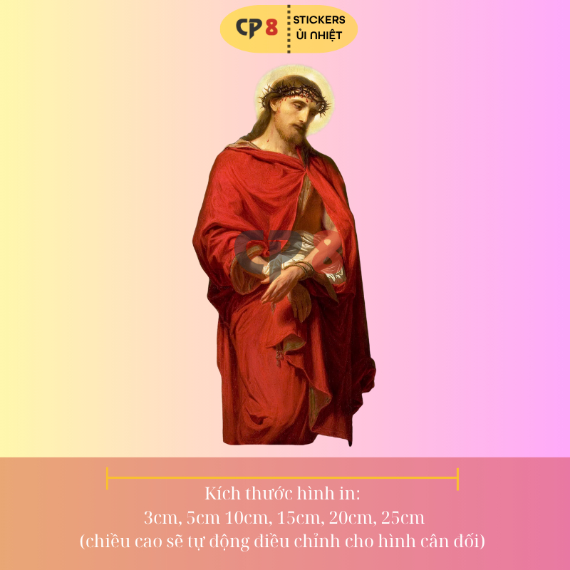 Bộ Hình In, Ủi Nhiệt Sticker Jesus 08 - CP8 PET Sticker