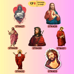 Bộ Hình In, Ủi Nhiệt Sticker Jesus 08 - CP8 PET Sticker