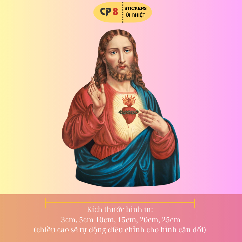 Bộ Hình In, Ủi Nhiệt Sticker Jesus 08 - CP8 PET Sticker