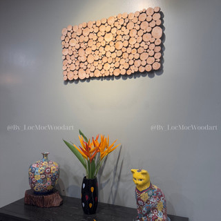 Tranh gỗ Mosaic treo tường chữ nhật – Gỗ thông Việt Nam|Decor hiện đại Bắc Âu-Phòng khách, phòng ngủ
