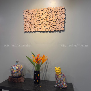 Tranh gỗ Mosaic treo tường chữ nhật – Gỗ thông Việt Nam|Decor hiện đại Bắc Âu-Phòng khách, phòng ngủ
