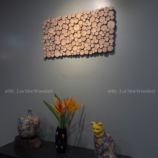 Tranh gỗ Mosaic treo tường chữ nhật – Gỗ thông Việt Nam|Decor hiện đại Bắc Âu-Phòng khách, phòng ngủ