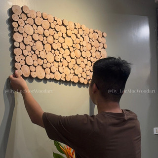 Tranh gỗ Mosaic treo tường chữ nhật – Gỗ thông Việt Nam|Decor hiện đại Bắc Âu-Phòng khách, phòng ngủ