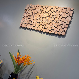 Tranh gỗ Mosaic treo tường chữ nhật – Gỗ thông Việt Nam|Decor hiện đại Bắc Âu-Phòng khách, phòng ngủ