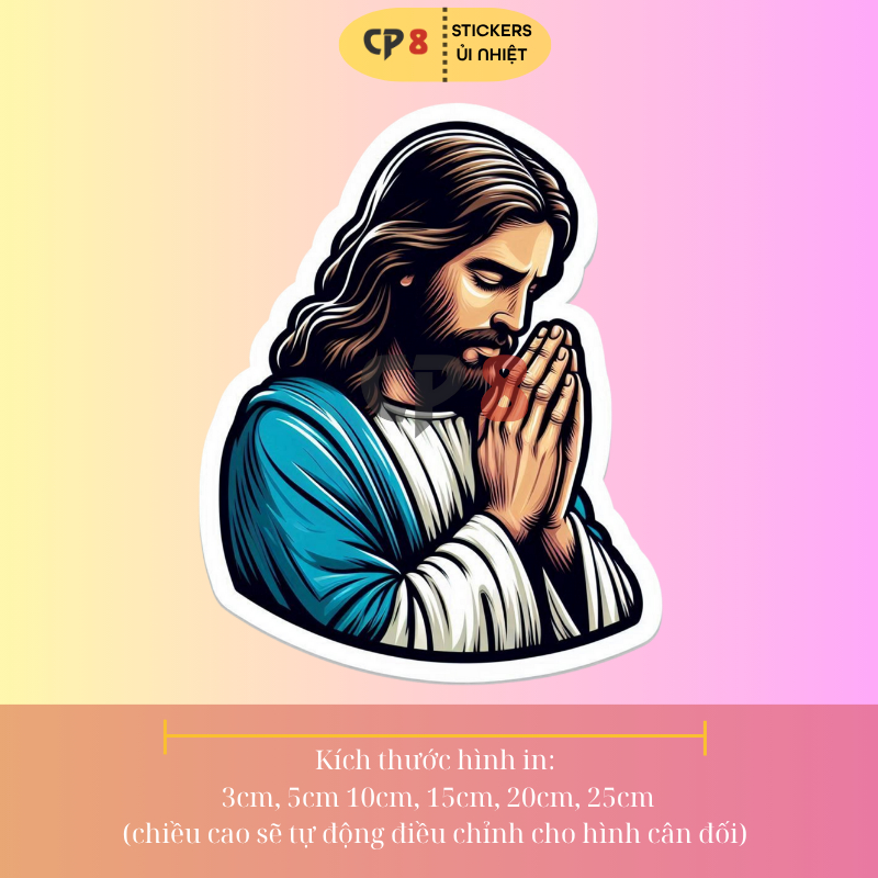 Bộ Hình In, Ủi Nhiệt Sticker Jesus 09 - CP8 PET Sticker