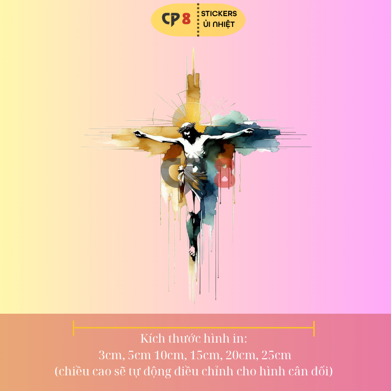 Bộ Hình In, Ủi Nhiệt Sticker Jesus 10 - CP8 PET Sticker