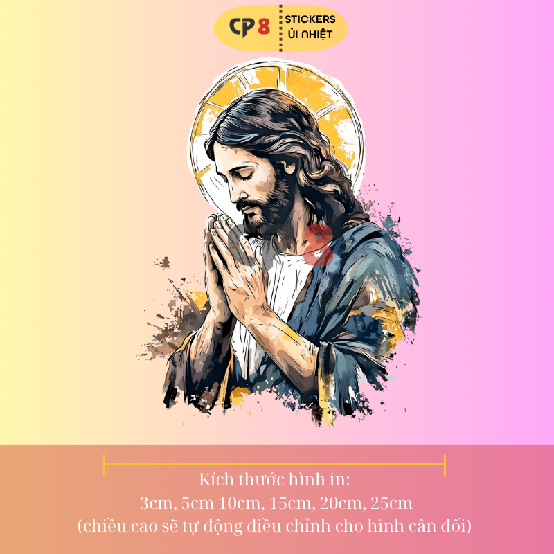Bộ Hình In, Ủi Nhiệt Sticker Jesus 10 - CP8 PET Sticker