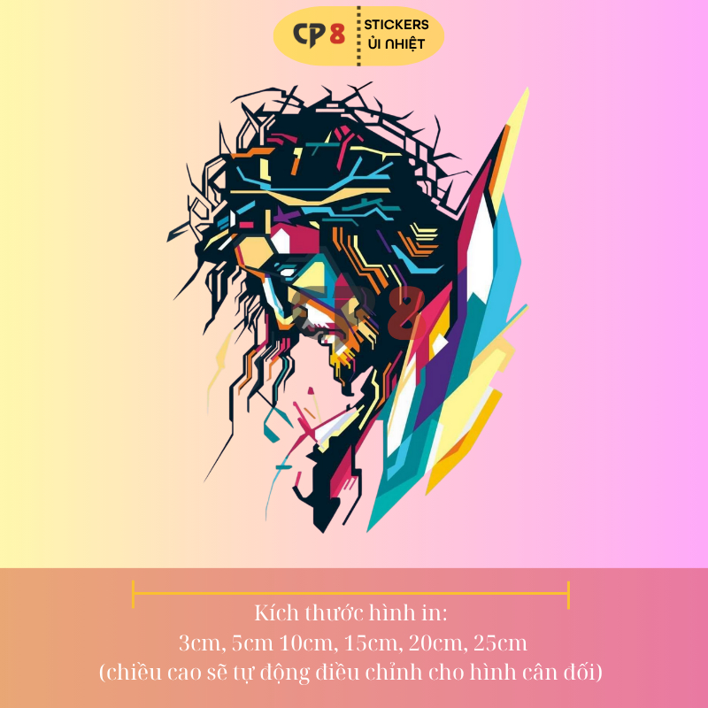 Bộ Hình In, Ủi Nhiệt Sticker Jesus 10 - CP8 PET Sticker
