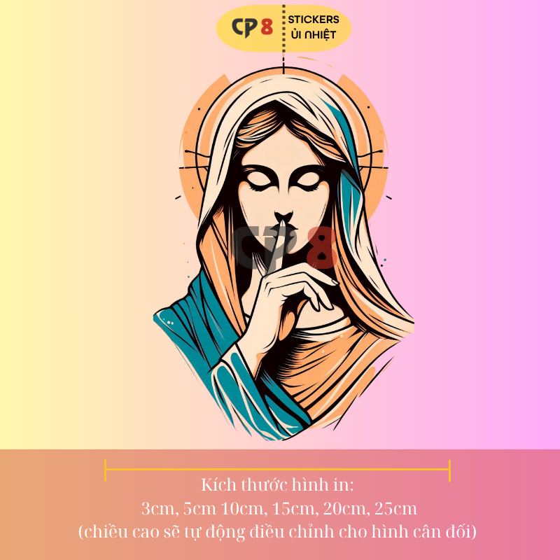 Bộ Hình In, Ủi Nhiệt Sticker Jesus 11 - CP8 PET Sticker