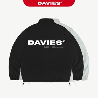 Áo khoác dù 2 lớp in chữ DAVIES form rộng màu đen, xám trắng logo su Basic Jacket SS24| D-AK2