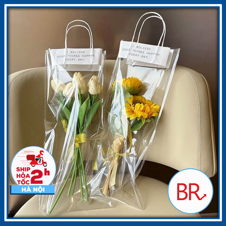 [Quà Tặng 20/10] Sỉ 30/20/10 Túi Bóng Kính Trong Suốt Đựng Hoa,Gấu Bông,Quà Tặng – Có Quai Xách,Gói Quà Sinh Nhật 02311
