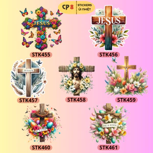 Bộ Hình In, Ủi Nhiệt Sticker Jesus 12 - CP8 PET Sticker