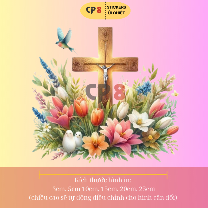 Bộ Hình In, Ủi Nhiệt Sticker Jesus 12 - CP8 PET Sticker