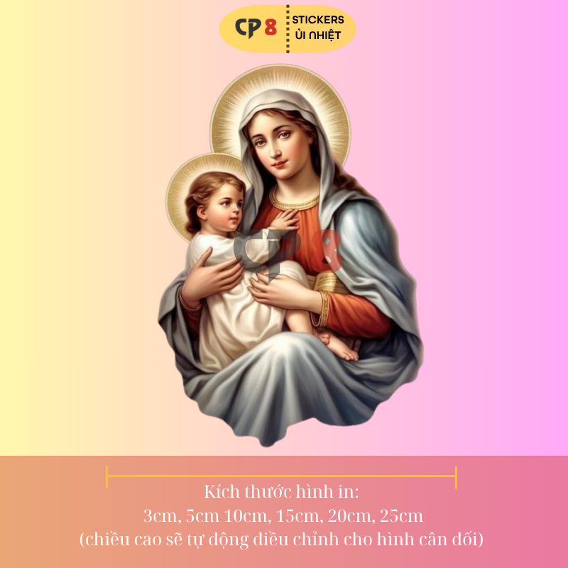 Bộ Hình In, Ủi Nhiệt Sticker Jesus 13 - CP8 PET Sticker